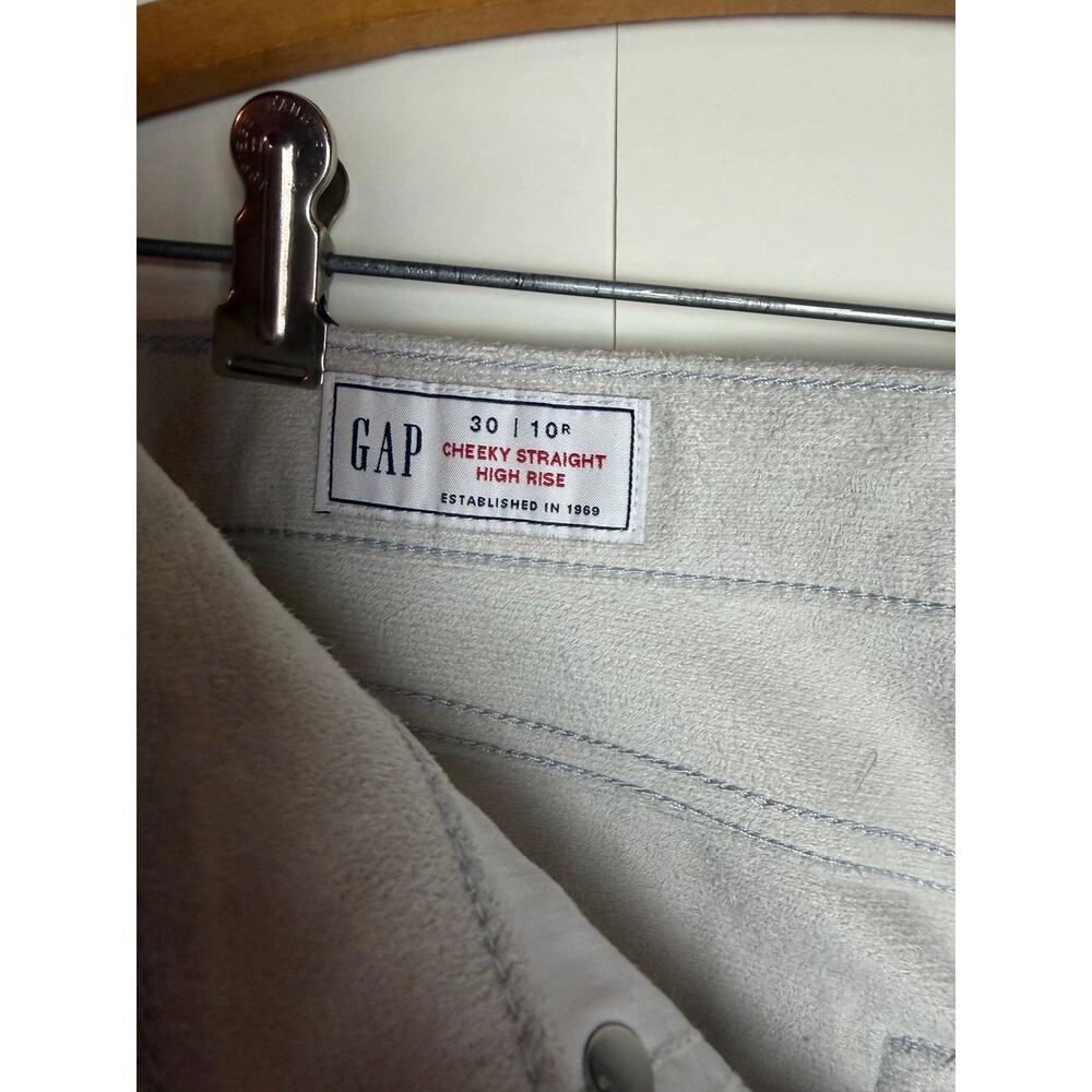 Gap Cheeky Straight High Rise Metallic Silver Pants Size 30 / 10R - Picture 5 of 5